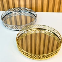 Imagem da promoção Bandeja Decorativa Espelhado ou Marmorizado Multiuso Retangular ou Redonda em Metal Dourado ou Rosê