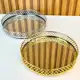 Bandeja Decorativa Espelhado ou Marmorizado Multiuso Retangular ou Redonda em Metal Dourado ou Rosê em oferta