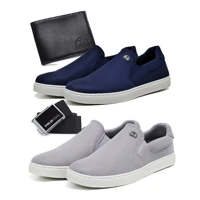 Imagem da promoção Kit 2 Tênis Masculino Mocassim Slip On Sapatênis Iate Casual Básico Polo Fran Com Carteira Cinto e R