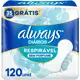 Protetor Diário Always Respirável Sem Perfume 120 Unidades em oferta
