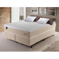 Imagem da promoção Conjunto Cama Box Queen Size Alford 158x198x66 Bege c/ Molas Ensacadas - King House