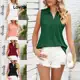 Lovito Regata Casual Plissada Lisa Para Mulheres LNL43174 em oferta