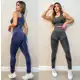 Conjunto Esportiva Academia Feminina Cintura Alta Elástica Secagem Rápida 3RD SD885 em oferta
