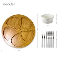 Imagem da promoção Kit Petisqueira Redonda Para Frios Queijo Com Molheira Ramekin e Garfinhos para Petiscos