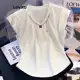 Lovito Casual Camiseta Feminina Lisa Básica LNE29126 (Branco/Verde/Preto) em oferta