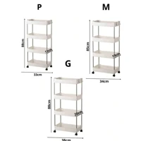 Imagem da promoção Prateleira Carrinho Auxiliar Organizador de Objetos Multiuso 4 Andares com Rodinhas