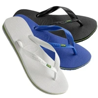 Imagem da promoção Kit 2 Chinelo Havaianas Branco Bandeira Brasil Unissex Preto Azul Confortavel Promoção Fim de Ano