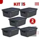 Kit 5 Caixa Organizadora Jutta Preto 2 Litros Organizador de Maquiagem Calcinhas Gavetas Bijoteria em oferta
