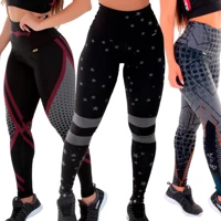 Imagem da promoção Kit 3 Calças Leggings Sublimadas Yoga Cintura Alta