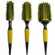Kit 3 Escovas Térmicas Amarela Profissionais Cabelo Cerdas De Javali - Hairdo em oferta