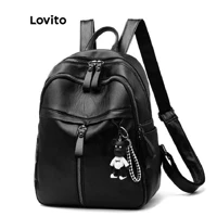 Imagem da promoção Lovito Mochila de Alta Capacidade com Zíper para Mulheres LNA09180 (Preto)