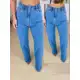 Calça Jeans Feminina Wide Leg Cintura Alta 100% Algodão em oferta