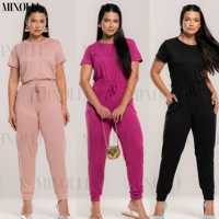 Imagem da promoção Conjunto Feminino Elegante Suede Light Suave Calça Jogguer Blusa Tshirt Básica Confortável Fardament