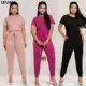 Conjunto Feminino Elegante Suede Light Suave Calça Jogguer Blusa Tshirt Básica Confortável Fardament em oferta