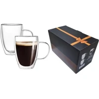 Imagem da promoção Kit Com 2 Caneca De Vidro Borossilicato Parede Dupla 360ml