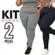 Kit 2 Calças Legging Plus Size Feminina Leg Suplex Cintura Alta Tecido Grosso Costura Reforçada Fitn em oferta