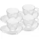 Conjunto de Xícaras para Café com Pires de Cristal 4 Peças, Transparente, 85 ml em oferta