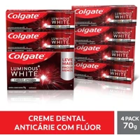 Imagem da promoção Creme Dental Clareador Colgate Luminous White Carvão Ativado 70g 4 unidades