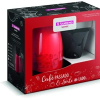 Imagem da promoção Conjunto de Bule Térmico Vermelho e Preto 700ml + Suporte para Filtro 102 - Sanremo