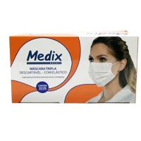 Imagem da promoção Máscara Tripla Descartável Com Elástico Anvisa Caixa 50 Unid Medix