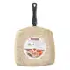 Panela Frigideira Grill Antiaderente 24cm Quadrada Bistequeira Moderna Gourmet Teflon Bege p/ Bife C em oferta
