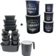 Conjunto mantimentos + kit potes 11 peças; Porta mantimentos + 11 potes tupperware; jogo latas + Kit em oferta