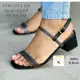 Sandalia Feminina VITRINE Bloco Medio Gliter Brilho em oferta