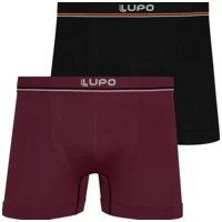 Imagem da promoção Kit 2 Cuecas Boxer Lupo Original Em Microfibra Sem Costura Adulto Box Masculina Atacado