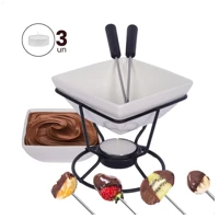 Imagem da promoção Kit Conjunto Fondue 5 Peças Panela Cerâmica Antiaderente Doce Salgado