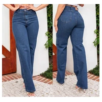 Imagem da promoção Calça Jeans Wide Leg Pantalona Feminina Cintura Alta - tomada de fábrica