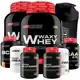 Kit 2x Waxy Whey Protein 900g + 2x Bcaa + 2x Creatina 100g + 2x Glutamina 100g + Coqueteleira em oferta