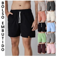 Imagem da promoção Short Mauricinho Bolso Embutido em Brim Fio Tinto Linho Com 3 Bolsos Bermuda Masculina Masculino