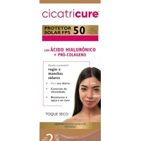 Cicatricure Protetor Solar Facial FPS 50 Antissinais Toque Seco Cor Média, Ácido Hialurônico 40ml em oferta