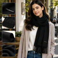 Imagem da oferta Cachecol Lenço Echarpe Pashmina Xale Feminino Preto Cores