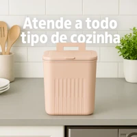 Imagem da promoção Lixeira Cesto de Lixo 09 Litros Automática Suspensa Rose Preta Banheiro Cozinha Escritório Quarto