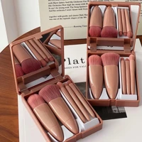Imagem da promoção Mini Espelho De Maquiagem Portátil Com 5 Pcs Pincéis De Maquiagem Lupa Mão Segurar Bolso Dobrável Ma