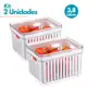 Kit Organizador de Geladeira 3,8 Litros Cesto Com Tampa Multiuso Alimentos Verduras Potes de Salad em oferta
