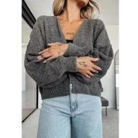Imagem da promoção Cardigan Feminino de Tricot Casaco Curto de Trico Mousse Moda Blogueira
