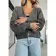 Cardigan Feminino de Tricot Casaco Curto de Trico Mousse Moda Blogueira em oferta