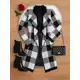 Cardigan Xadrez Casaco Kimono Sobretudo Tricô Moda Inverno Feminino em oferta