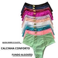 Imagem da promoção KIT Calcinha Calçola Cintura Alta Microfibra Lisa Redutora Luxo Lateral Larga Conforto Lingerie