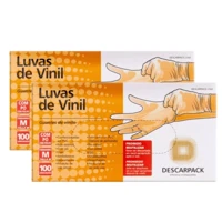 Imagem da promoção Kit 2 Caixas de Luvas de Vinil Descartável Sem Pó Descarpack 100un