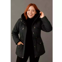 Imagem da promoção JAQUETA PARKA FEMININA VARIOS TAMANHOS SARJA FORRADA CAPUZ PELO CASACO OUTONO/INVERNO