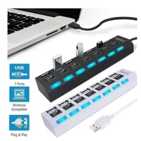 Imagem da promoção Regua Cabo Hub Usb 2.0 De 4 ou 7 Portas Rápidas Extensão Usb Pc