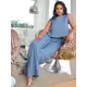 Conjunto Alfaiataria Social Feminino Calça e Blusa Em Linho em oferta