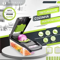 Imagem da promoção profissional cozinha sliceraço inox16em1fatiador cortador ralador de legumes verduras frutas coisas