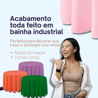 Imagem da promoção Kit 10 Toalha De Mesa Redonda 1,50m Diâmetro Oxford Festa Buffet Com Bainha Industrial