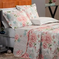 Imagem da promoção Kit Colcha Cobre Leito Casal Queen Bouti 2,40x2,60m Dupla Face C/ Vies