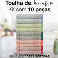 Imagem da promoção Kit 10 Toalha Banho Grande Macia 140 x 70 Cm