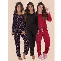 Imagem da promoção Kit 3 Pijamas Manga Longa Conforto Quentinho Thayla